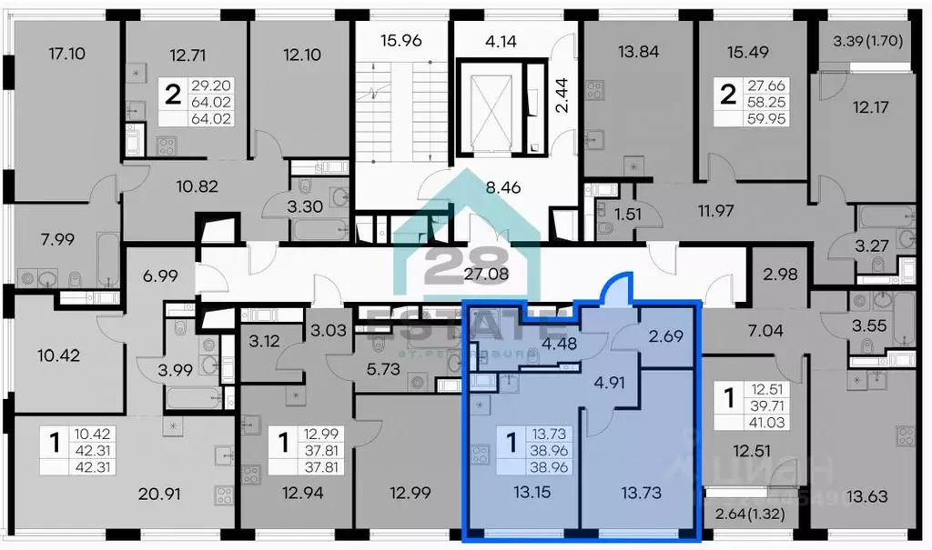 1-к кв. Санкт-Петербург ул. Челюскина, 10 (39.0 м) - Фото 2