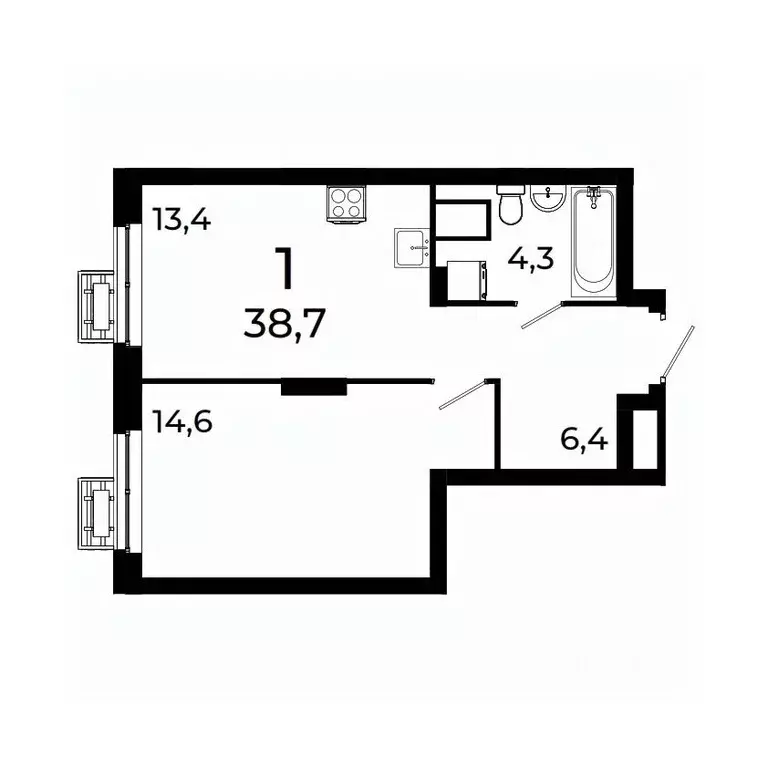 1-к кв. Нижегородская область, Нижний Новгород ул. Коперника, 15 (38.5 ... - Фото 1
