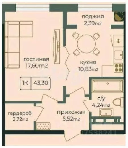 1-к кв. Дагестан, Каспийск просп. Акулиничева (43.3 м) - Фото 0