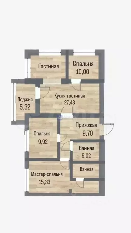 3-к кв. Тюменская область, Тюмень ул. Героев Сталинградской битвы, 5 ... - Фото 2