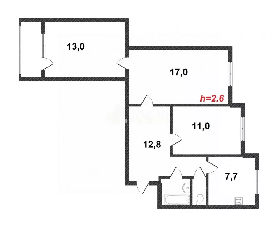 3-к кв. Ямало-Ненецкий АО, Новый Уренгой Советский мкр, 2/3 (66.7 м) - Фото 0