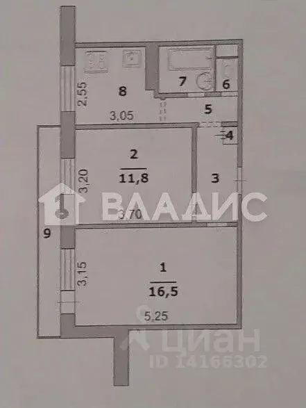 2-к кв. Белгородская область, Белгород просп. Ватутина, 15 (44.9 м) - Фото 2