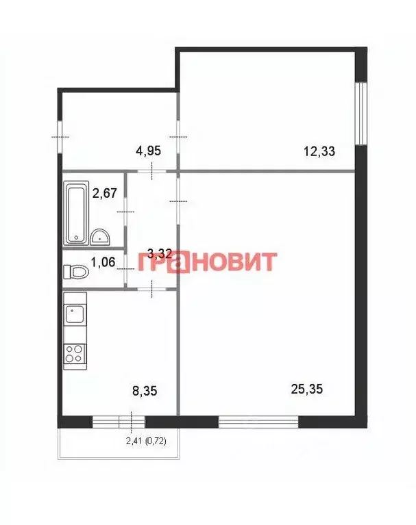 2-к кв. Новосибирская область, Новосибирск ул. Дмитрия Шмонина, 1 ... - Фото 2