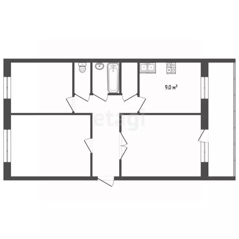 3-к кв. Саратовская область, Балашов Спортивная ул., 2 (60.2 м) - Фото 2
