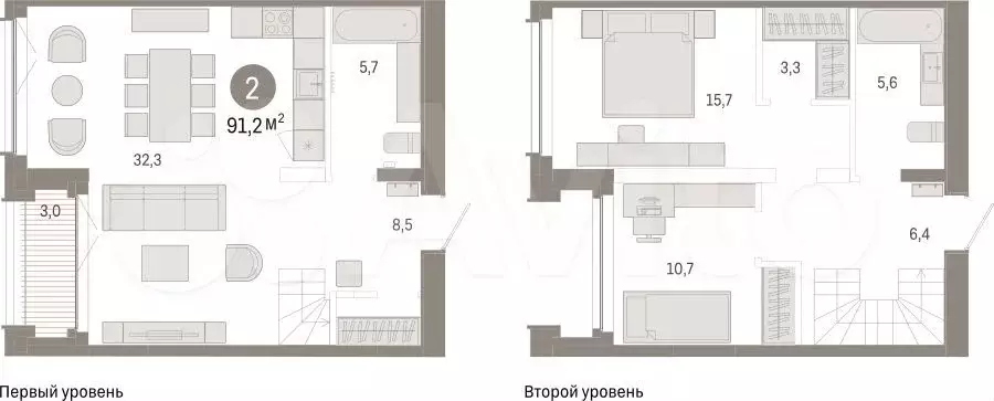 2-к. квартира, 91,2 м, 16/16 эт. - Фото 1