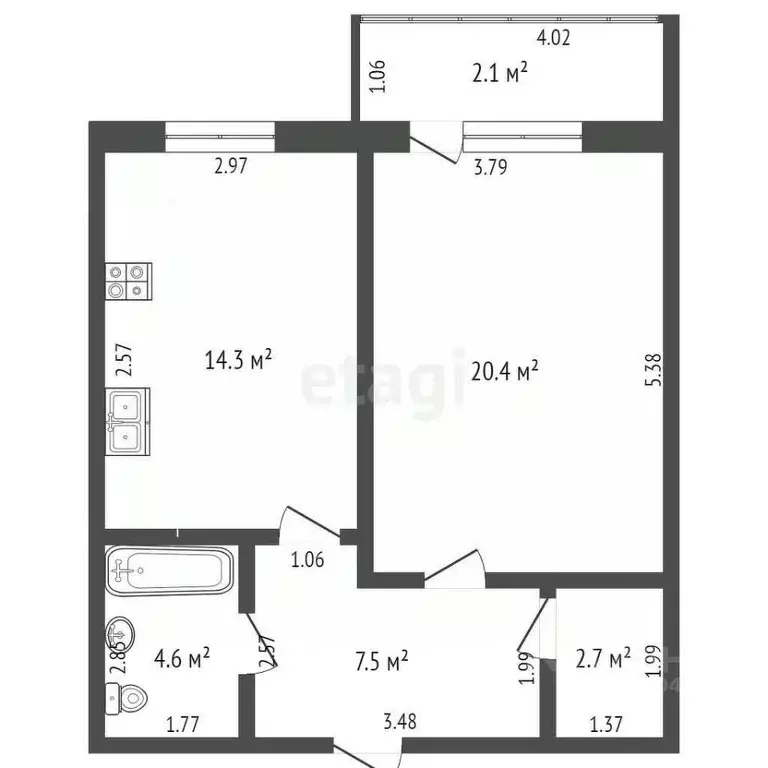 1-к кв. Забайкальский край, Чита Октябрьский мкр, 13 (49.5 м) - Фото 2