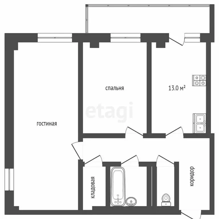 2-комнатная квартира: Елабуга, проспект Нефтяников, 68 (66.7 м) - Фото 0