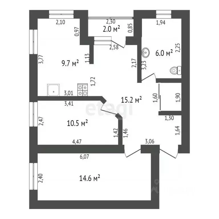 3-к кв. Калужская область, Совхоз Боровский с/пос, д. Кабицыно ул. ... - Фото 2
