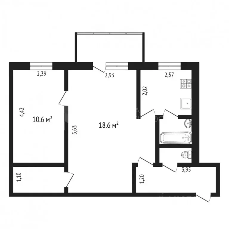 2-к кв. Орловская область, Орел Пожарная ул., 78 (47.1 м) - Фото 2