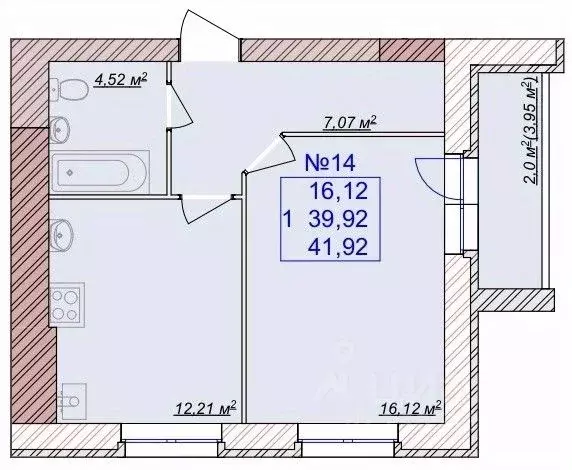 1-к кв. Ярославская область, Ярославский муниципальный округ, пос. ... - Фото 0