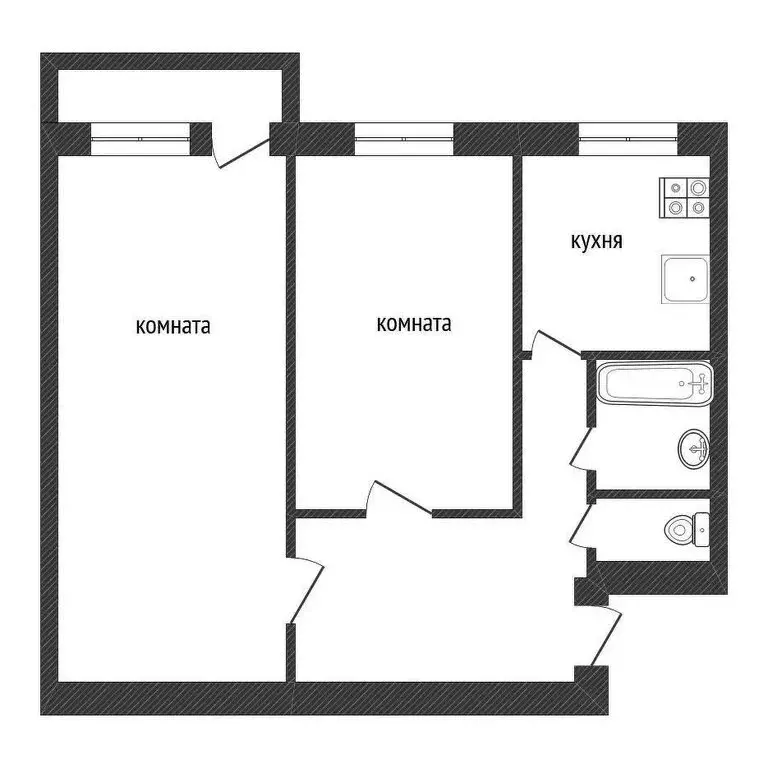 2-комнатная квартира: Кириши, проспект Победы, 7 (41.6 м) - Фото 0