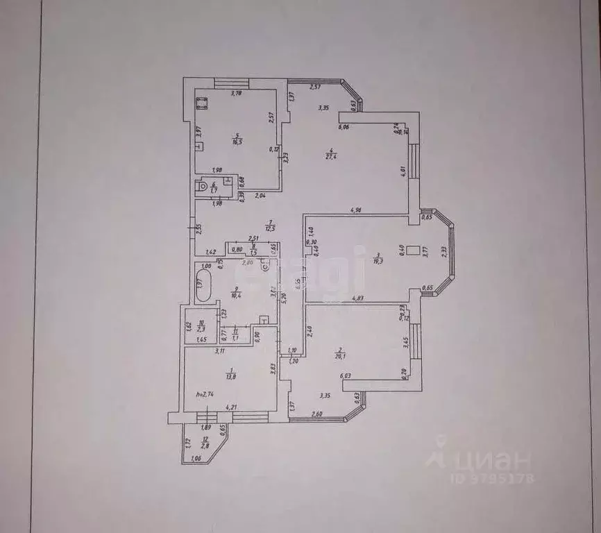 4-к кв. Татарстан, Казань ул. Сибгата Хакима, 3 (126.6 м) - Фото 1