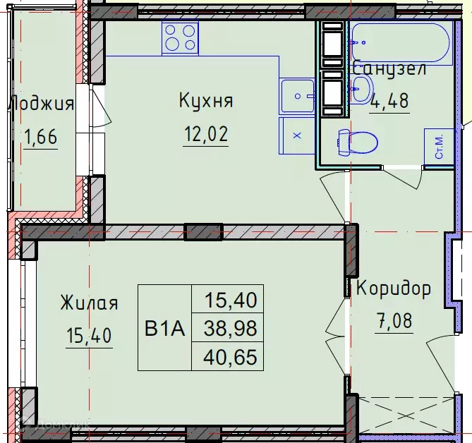 Продаётся 1-к квартира, 41 м - Фото 0