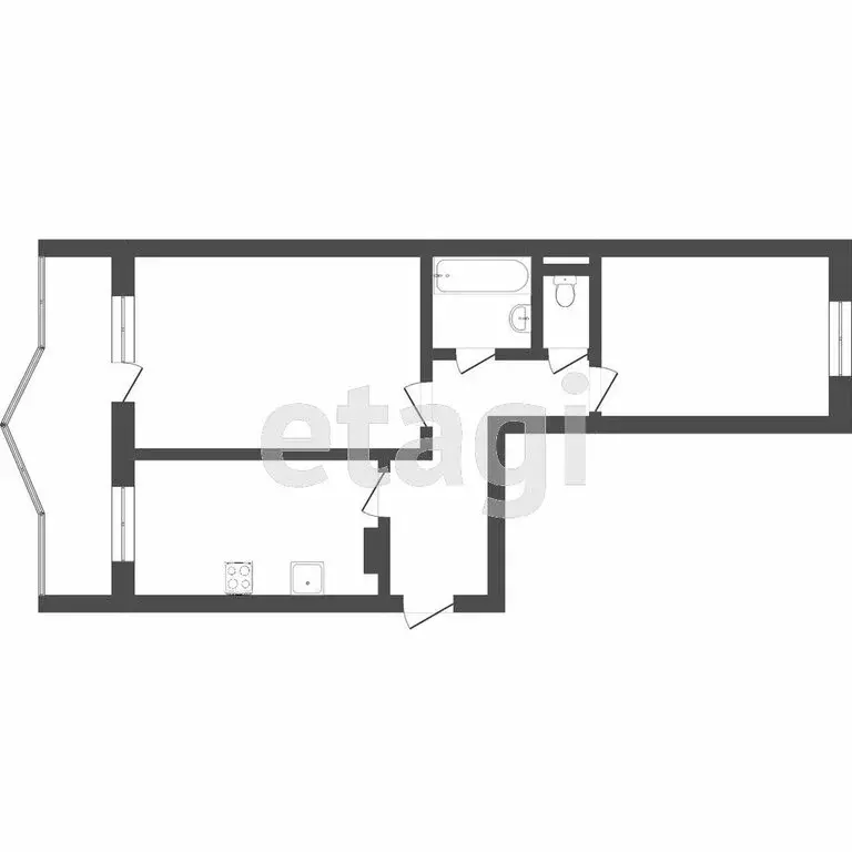 2-комнатная квартира: Томск, улица Сергея Лазо, 25Б (61 м) - Фото 1