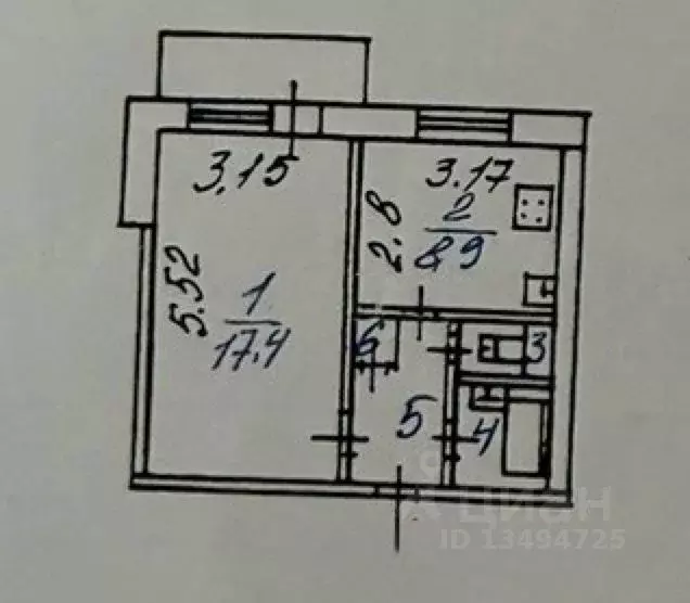 1-к кв. Белгородская область, Белгород ул. Щорса, 47 (35.0 м) - Фото 2