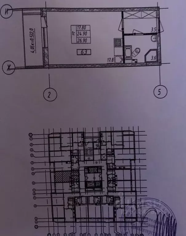 Студия Санкт-Петербург пос. Шушары, ул. Валдайская, 6к1 (27.0 м) - Фото 0