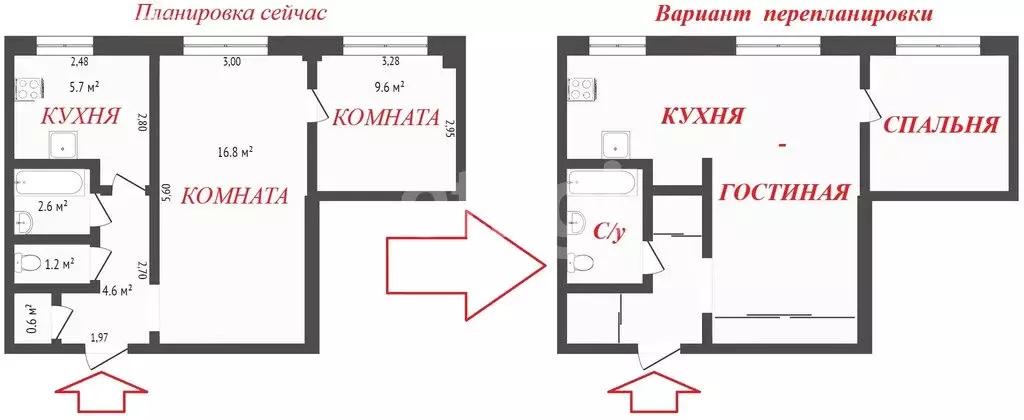 2-комнатная квартира: Петрозаводск, улица Мелентьевой, 20А (41 м) - Фото 1