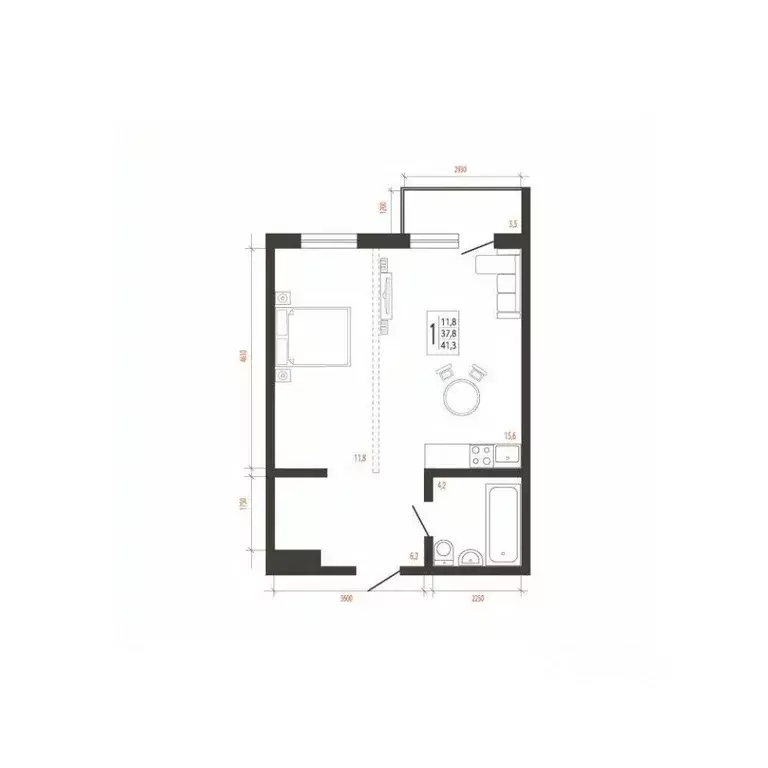 1-к кв. Иркутская область, Иркутск Сарафановская ул. (41.3 м) - Фото 0