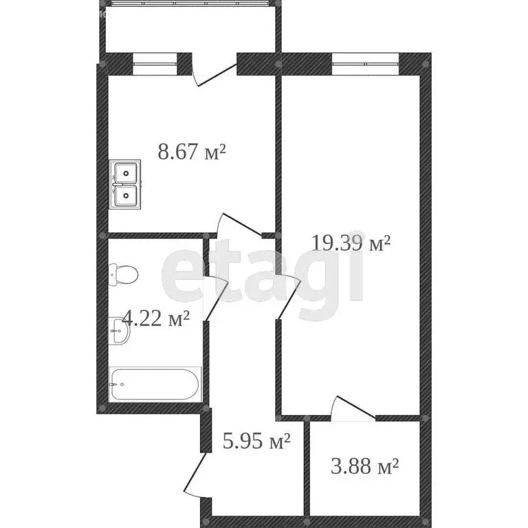 1-комнатная квартира: Ишим, бульвар Белоусова, 40 (41.4 м) - Фото 1