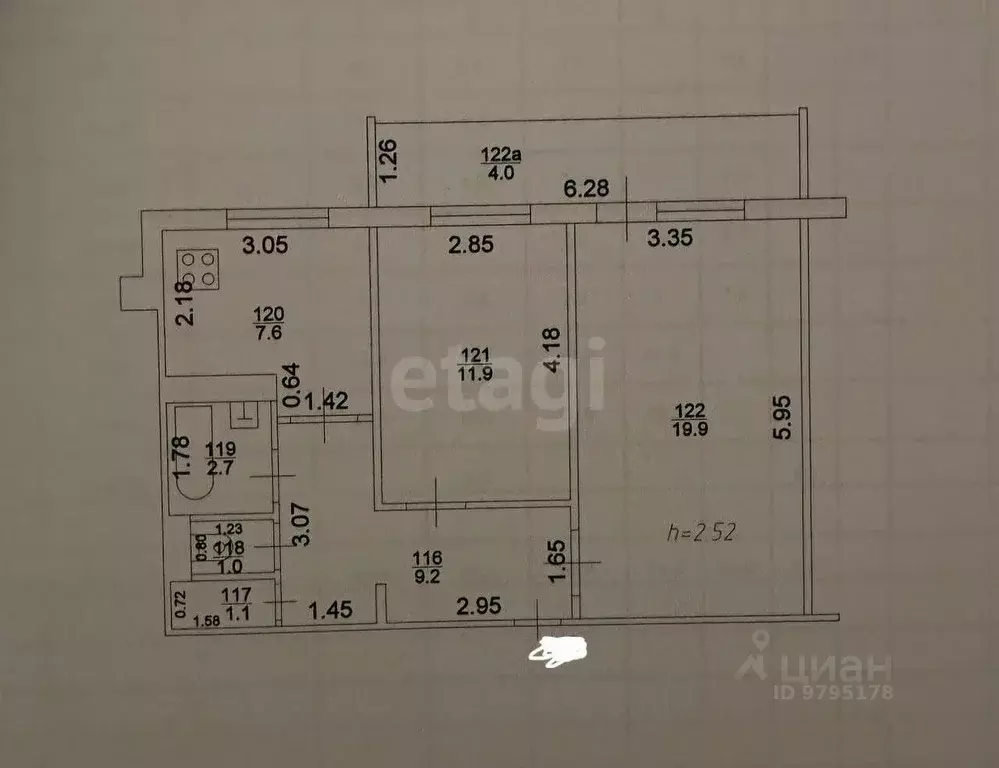 2-к кв. Татарстан, Казань ул. Рихарда Зорге, 87 (53.4 м) - Фото 0