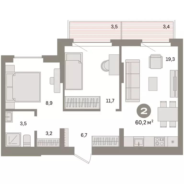 1-комнатная квартира: Екатеринбург, жилой район Сортировочный, ... - Фото 2