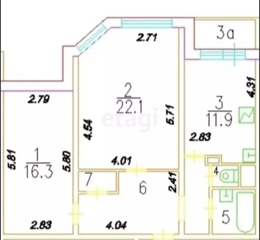 2-к кв. Москва ул. Зои и Александра Космодемьянских, 11А (67.9 м) - Фото 2