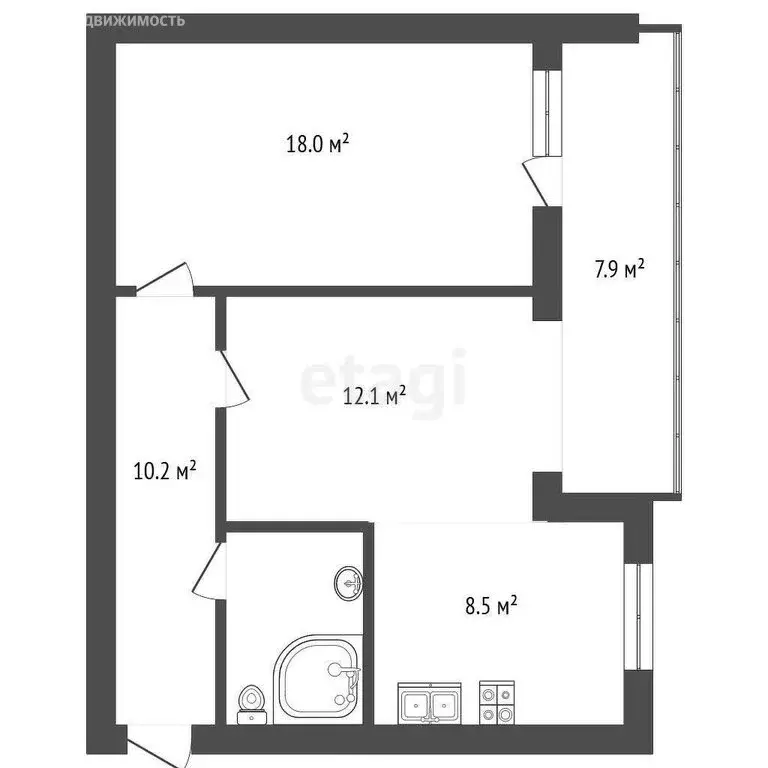 2-комнатная квартира: Батайск, Комсомольская улица, 87к2 (58 м) - Фото 0