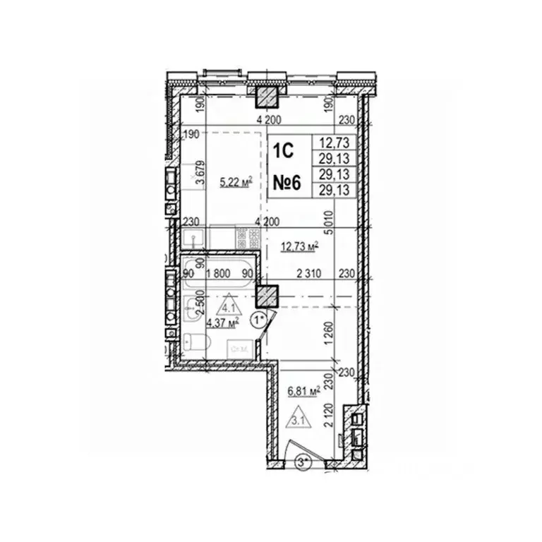 Студия Приморский край, Уссурийск Семь Ветров мкр, Уссури Парк жилой ... - Фото 1