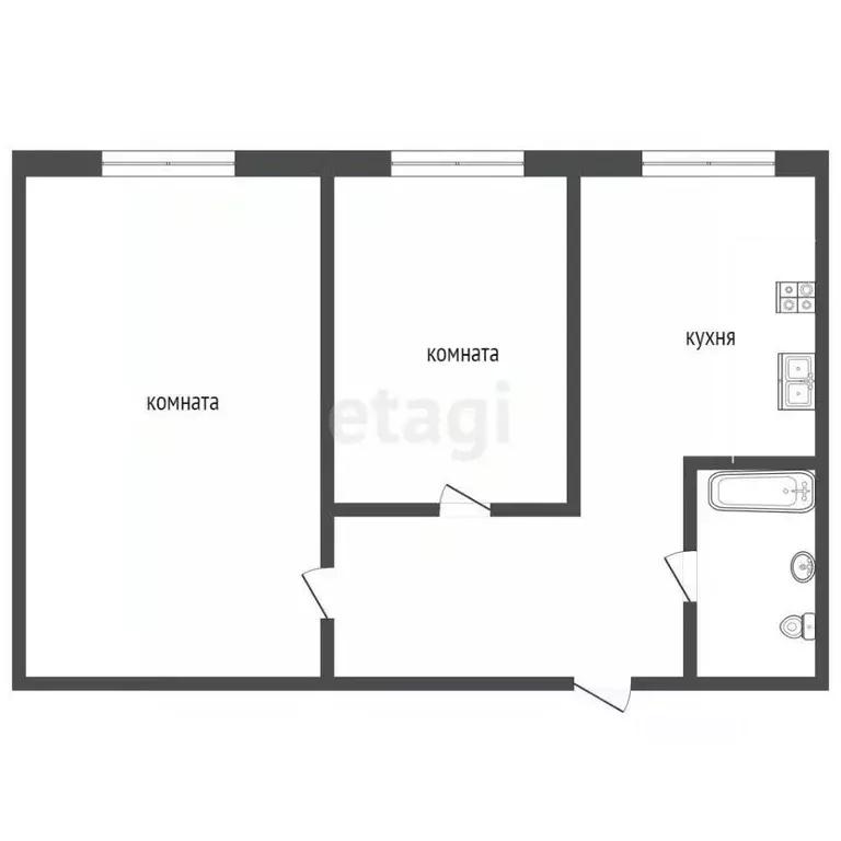 2-к кв. Московская область, Серпухов Северная пл., 7 (43.0 м) - Фото 2