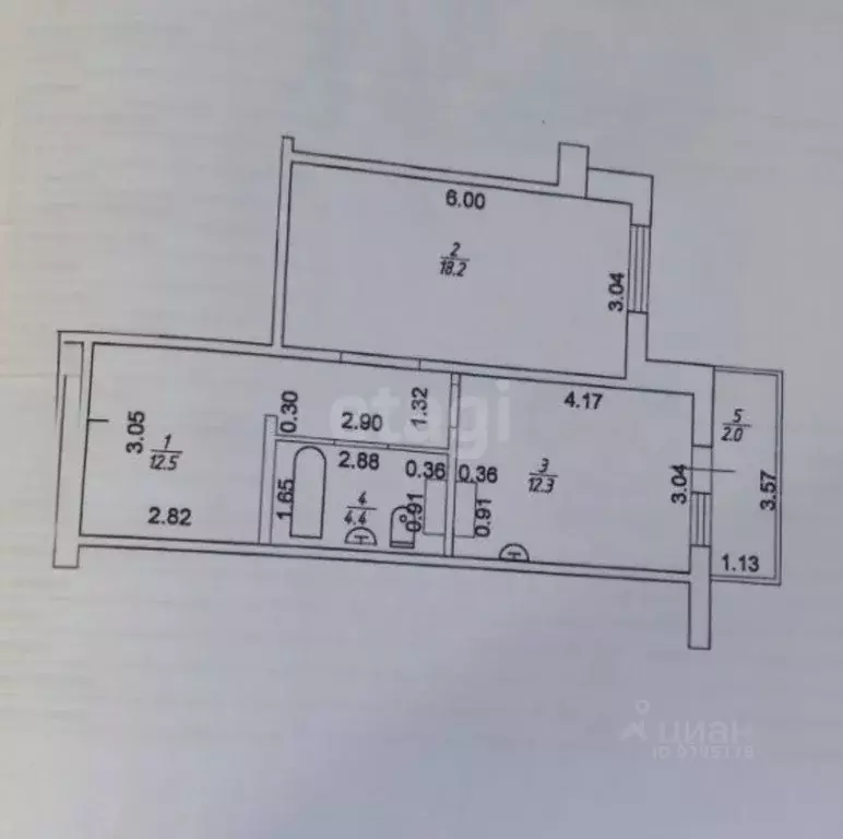 2-к кв. Татарстан, Казань Хибинская ул., 24 (49.4 м) - Фото 2