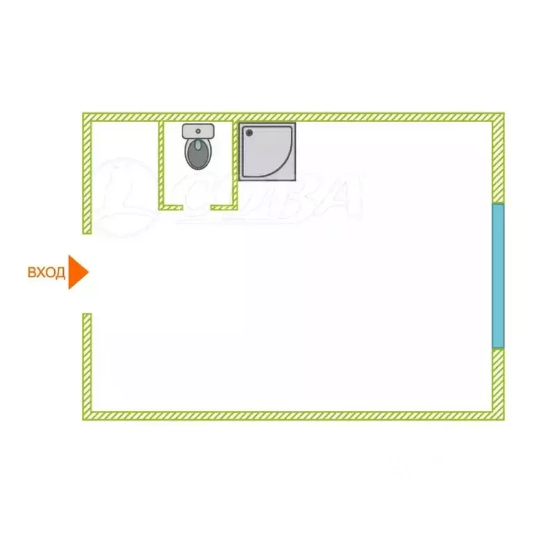 1-к кв. Курганская область, Курган ул. Сухэ-Батора, 10 (10.3 м) - Фото 2