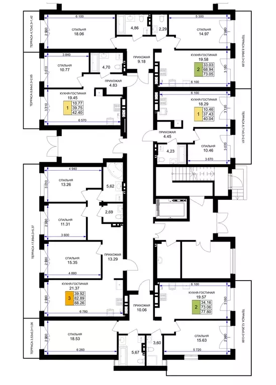 2-к кв. Калининградская область, Гурьевск Включи жилой комплекс (77.8 ... - Фото 2
