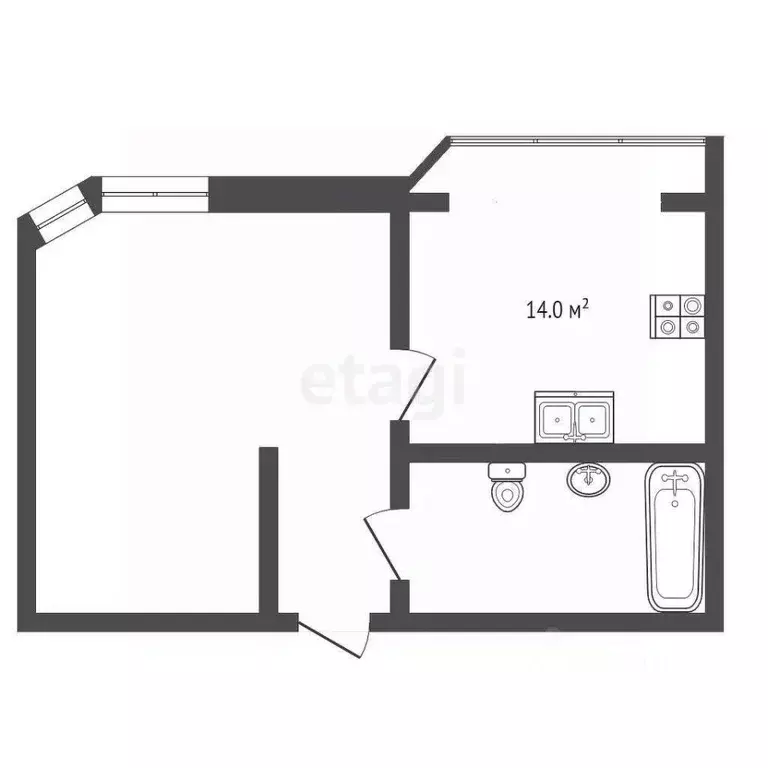 1-к кв. Ростовская область, Таганрог ул. Адмирала Крюйса, 23/2 (38.0 ... - Фото 2