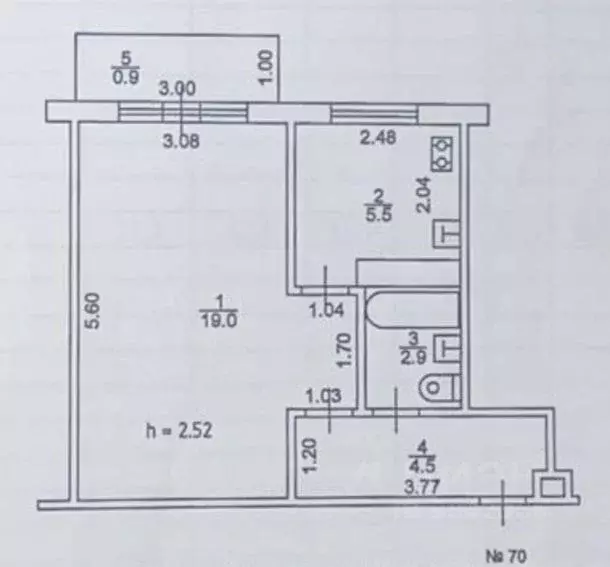 1-к кв. Татарстан, Казань Ботаническая ул., 20 (19.5 м) - Фото 2
