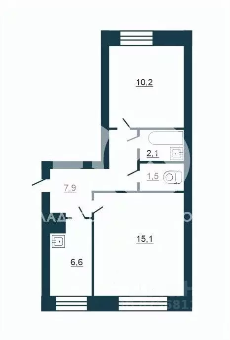 2-к кв. Новосибирская область, Новосибирск Универсальная ул., 4 (42.2 ... - Фото 2