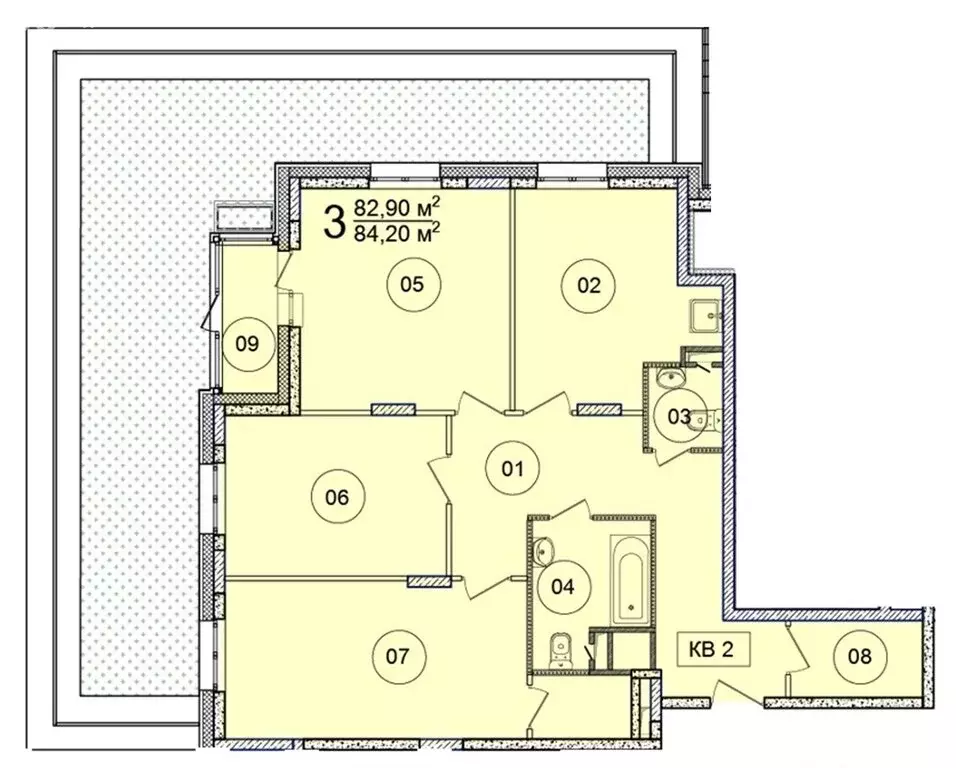 3-комнатная квартира: Москва, Краснобогатырская улица, 38 (142 м) - Фото 0