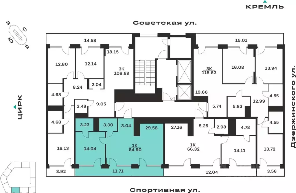1-к кв. Тульская область, Тула ул. Болотникова, 4 (64.9 м) - Фото 1