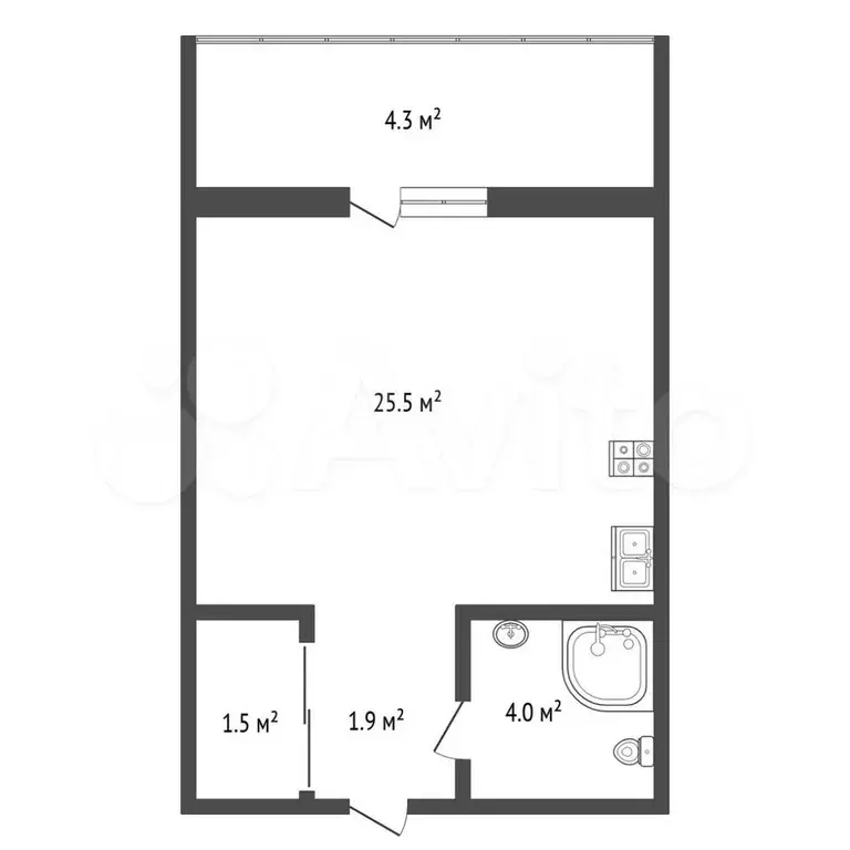 Квартира-студия, 32,9 м, 14/16 эт. - Фото 0