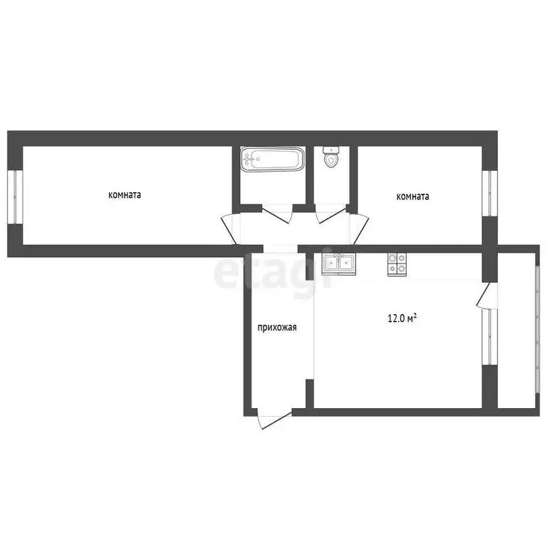 2-комнатная квартира: Миасс, улица Кирова, 86 (56.4 м) - Фото 1