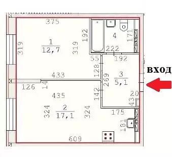 1-комнатная квартира: Екатеринбург, Суходольская улица, 47 (38.7 м) - Фото 2