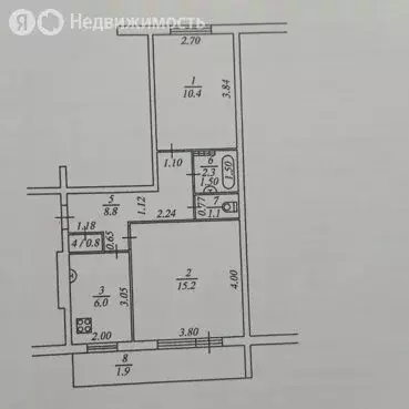 2-комнатная квартира: Нижнекамск, улица Менделеева, 4 (44.6 м) - Фото 1