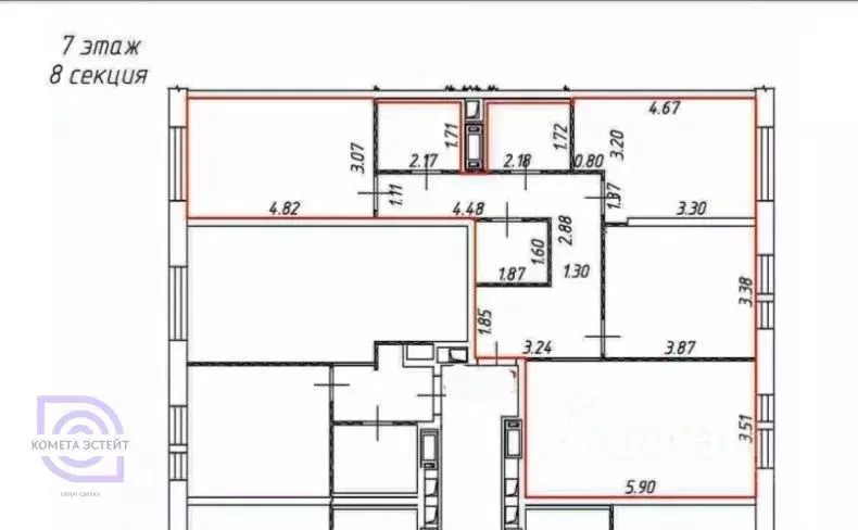 3-к кв. Москва ул. Саларьевская, 14к3 (87.1 м) - Фото 2