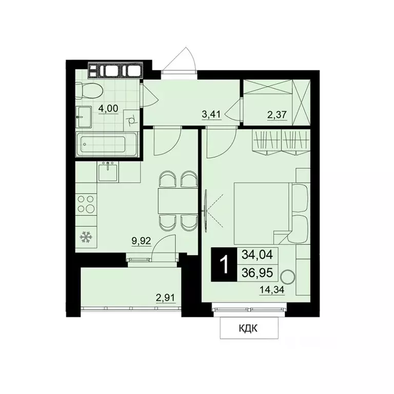 1-к кв. Самарская область, Самара АмГрад жилой комплекс (35.5 м) - Фото 1