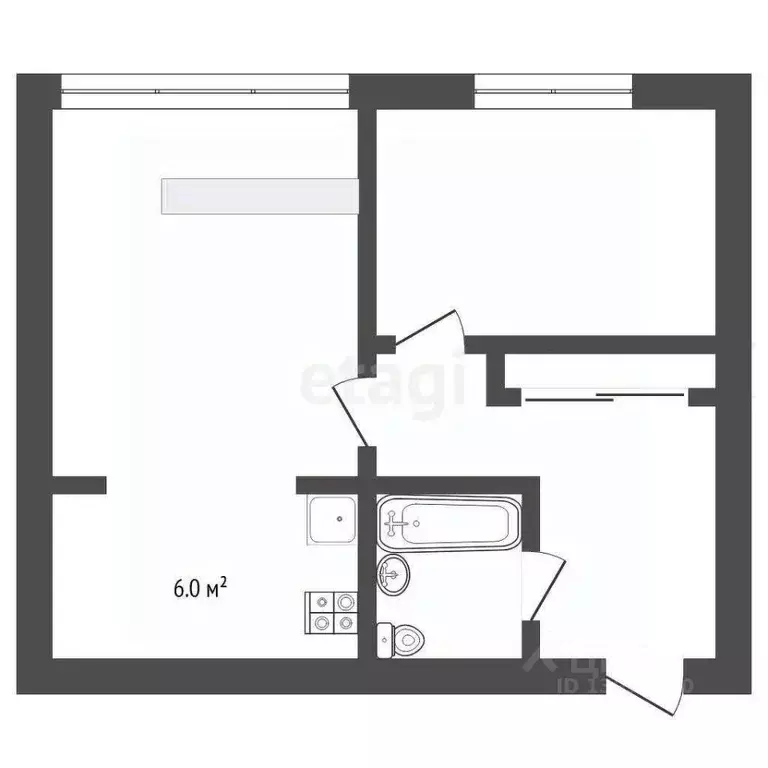 1-к кв. Тюменская область, Тюмень ул. Бабарынка, 16а (30.6 м) - Фото 2