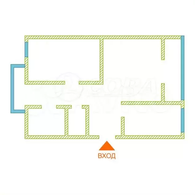 2-к. квартира, 62 м, 2/9 эт. - Фото 0