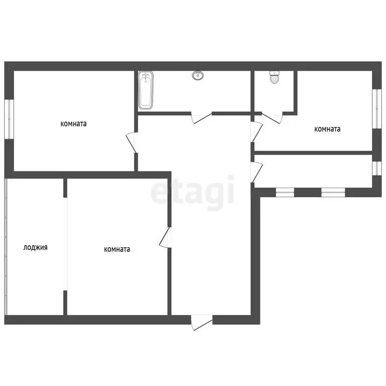 3-комнатная квартира: Чебаркуль, улица 9 Мая, 19 (64.8 м) - Фото 1