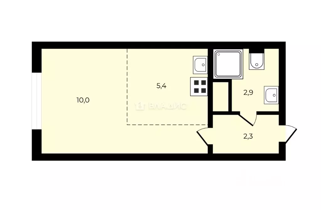 Студия Санкт-Петербург ул. Пейзажная, 30 (20.6 м) - Фото 2