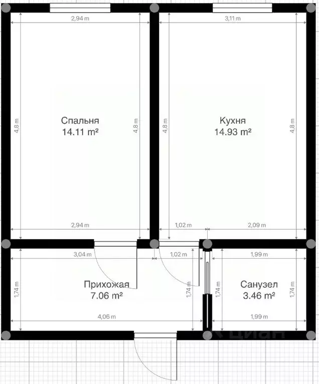 1-к кв. Кабардино-Балкария, Нальчик ул. Атажукина, 12АкГ (39.3 м) - Фото 1