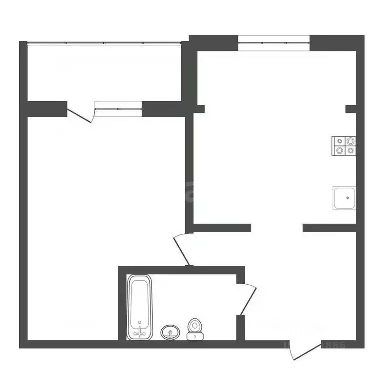 1-к кв. Тульская область, Тула ул. Фрунзе, 8 (35.3 м) - Фото 2