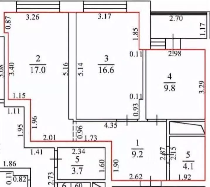 2-к кв. Липецкая область, Липецк Московская ул., 159к2 (56.7 м) - Фото 2